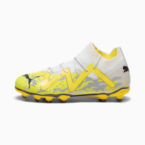Botines de fútbol FUTURE PRO FG/AG para jóvenes, Sedate Gray-Asphalt-Yellow Blaze, extralarge