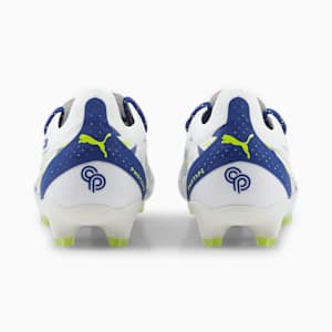 Botines de fútbol ULTRA ULTIMATE Christian Pulisic FG/AG, PUMA White-Lime Smash-Clyde Royal, extralarge
