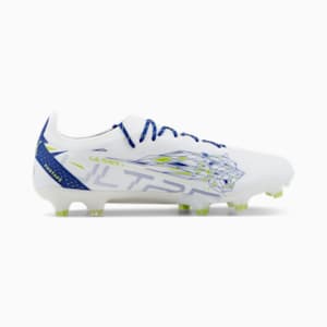 Botines de fútbol ULTRA ULTIMATE Christian Pulisic FG/AG, PUMA White-Lime Smash-Clyde Royal, extralarge