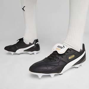 KING TOP MxSG Football Boots, PUMA Black-PUMA White-PUMA Gold, extralarge-GBR