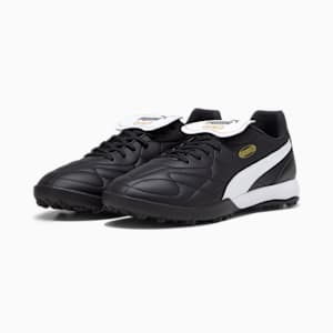 KING TOP Turf Trainer Soccer Cleats, PUMA Black-PUMA White-PUMA Gold, extralarge