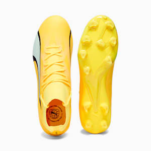 Tacos de fútbol ULTRA PRO FG/AG para hombre, Yellow Blaze-PUMA White-PUMA Black, extralarge