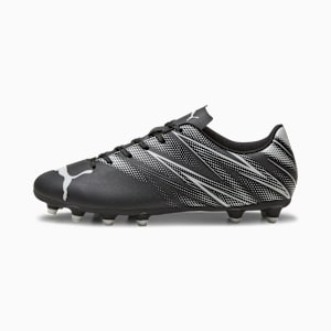 ATTACANTO Firm Ground/Artificial Ground Men's Soccer Cleats, PUMA Black-Silver Mist, extralarge