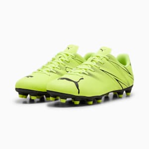 ATTACANTO Firm Ground/Artificial Ground Men's Soccer Cleats, Electric Lime-PUMA Black, extralarge
