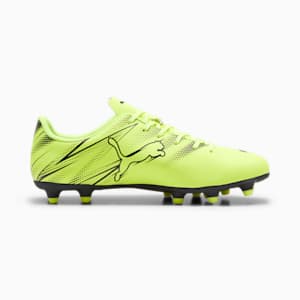 ATTACANTO Firm Ground/Artificial Ground Men's Soccer Cleats, Electric Lime-PUMA Black, extralarge