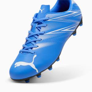 ATTACANTO Firm Ground/Artificial Ground Men's Soccer Cleats, Bluemazing-PUMA White, extralarge