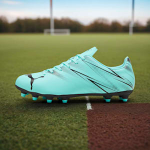 ATTACANTO FG/AG Men's Lightweight Football Boots, Electric Peppermint-PUMA Black, extralarge-IND