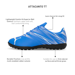 ATTACANTO TT Men's Football Boots, Bluemazing-PUMA White, extralarge-IND
