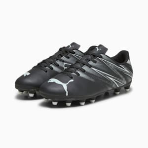 ATTACANTO Firm Ground/Artifical Ground Kids' Soccer Cleats, PUMA Black-Silver Mist, extralarge