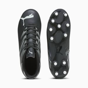 Tacos de futbol ATTACANTO FG/AG para adolescentes, PUMA Black-Silver Mist, extralarge