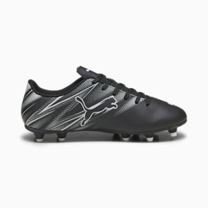 ATTACANTO FG/AG Big Kids' Soccer Cleats, PUMA Black-Silver Mist, extralarge