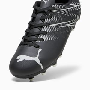 ATTACANTO Firm Ground/Artifical Ground Kids' Soccer Cleats, PUMA Black-Silver Mist, extralarge