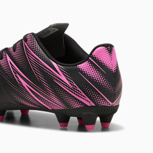 ATTACANTO Firm Ground/Artifical Ground Kids' Soccer Cleats, PUMA Black-Poison Pink, extralarge