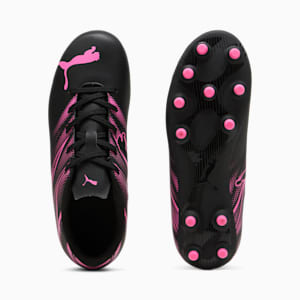 ATTACANTO Firm Ground/Artifical Ground Kids' Soccer Cleats, PUMA Black-Poison Pink, extralarge