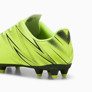 ATTACANTO FG/AG Big Kids' Soccer Cleats, Electric Lime-PUMA Black, extralarge