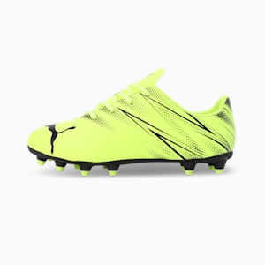 ATTACANTO FG/AG Youth Football Boots, Electric Lime-PUMA Black, extralarge-IND