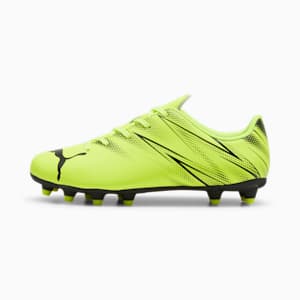 ATTACANTO FG/AG Big Kids' Soccer Cleats, Electric Lime-PUMA Black, extralarge