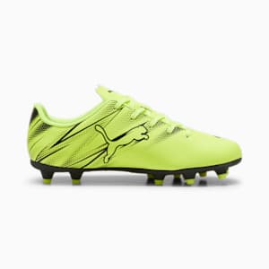 ATTACANTO FG/AG Big Kids' Soccer Cleats, Electric Lime-PUMA Black, extralarge
