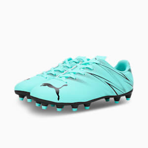 ATTACANTO FG/AG Youth Football Boots, Electric Peppermint-PUMA Black, extralarge-IND
