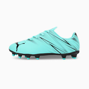 ATTACANTO FG/AG Youth Football Boots, Electric Peppermint-PUMA Black, extralarge-IND