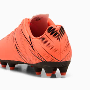ATTACANTO Firm Ground/Artifical Ground Kids' Soccer Cleats, Glowing Red-PUMA Black, extralarge
