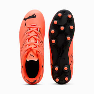 ATTACANTO Firm Ground/Artifical Ground Kids' Soccer Cleats, Glowing Red-PUMA Black, extralarge