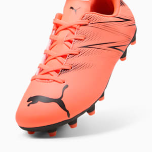 ATTACANTO Firm Ground/Artifical Ground Kids' Soccer Cleats, Glowing Red-PUMA Black, extralarge