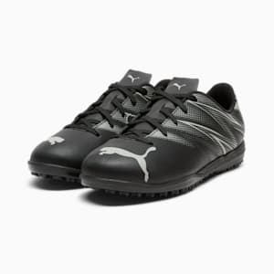 ATTACANTO Turf Trainer Kids' Soccer Cleats, PUMA Black-Silver Mist, extralarge