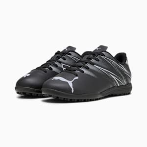 Tacos de futbol ATTACANTO TT para adolescentes, PUMA Black-Silver Mist, extralarge