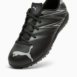 ATTACANTO Turf Trainer Kids' Soccer Cleats, PUMA Black-Silver Mist, extralarge