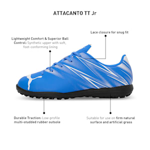 ATTACANTO TT Youth Football Boots, Bluemazing-PUMA White, extralarge-IND