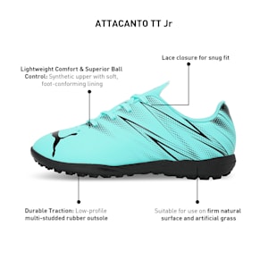ATTACANTO TT Youth Football Boots, Electric Peppermint-PUMA Black, extralarge-IND