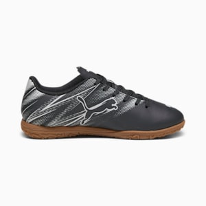 ATTACANTO Indoor Trainer Big Kids' Soccer Cleats, PUMA Black-Silver Mist, extralarge