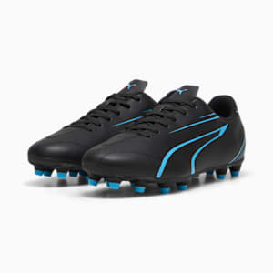 VITORIA FG/AG Men's Football Boots, PUMA Black-Luminous Blue, extralarge-IND