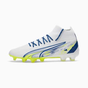 PUMA x CHRISTIAN PULISIC ULTRA PRO FG/AG Men's Soccer Cleats, Clyde Royal-Lime Smash-PUMA White, extralarge