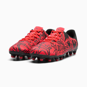 PUMA x CHRISTIAN PULISIC TACTO II Firm Ground/Artificial Ground Kids' Soccer Cleats, PUMA Red-PUMA Black, extralarge