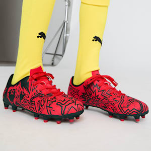 PUMA x CHRISTIAN PULISIC TACTO II Firm Ground/Artificial Ground Kids' Soccer Cleats, PUMA Red-PUMA Black, extralarge