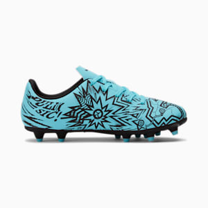 PUMA x CHRISTIAN PULISIC TACTO II Firm Ground/Artificial Ground Big Kids' Soccer Cleats, Hero Blue-PUMA Black, extralarge