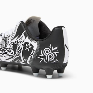 Tacos de fútbol juvenil PUMA x CHRISTIAN PULISIC TACTO II FG/AG, PUMA White-PUMA Black, extralarge
