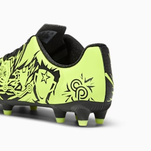 PUMA x CHRISTIAN PULISIC TACTO II FG/AG Big Kids' Soccer Cleats, PUMA Black-Electric Lime, extralarge