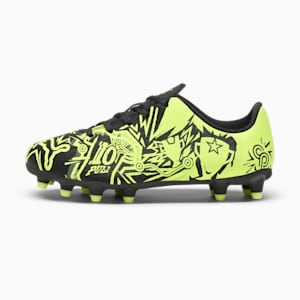 Tacos de fútbol juvenil PUMA x CHRISTIAN PULISIC TACTO II FG/AG, PUMA Black-Electric Lime, extralarge