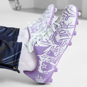 PUMA x CHRISTIAN PULISIC TACTO II Firm Ground/Artificial Ground Kids' Soccer Cleats, Dewdrop-Ultraviolet, extralarge