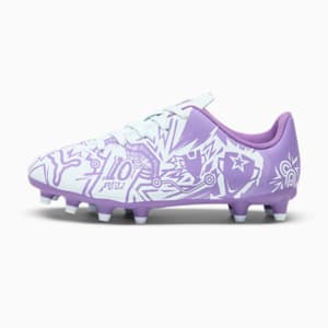 PUMA x CHRISTIAN PULISIC TACTO II Firm Ground/Artificial Ground Big Kids' Soccer Cleats, Dewdrop-Ultraviolet, extralarge
