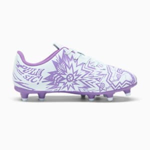 PUMA x CHRISTIAN PULISIC TACTO II Firm Ground/Artificial Ground Big Kids' Soccer Cleats, Dewdrop-Ultraviolet, extralarge