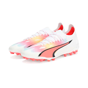 メンズ ウルトラ アルティメット MG サッカー スパイク, PUMA White-PUMA Black-Fire Orchid, extralarge-JPN