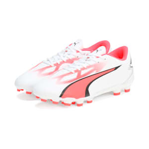 キッズ ウルトラ プレイ HG + MID サッカー スパイク 20-24.5cm, PUMA White-PUMA Black-Fire Orchid, extralarge-JPN