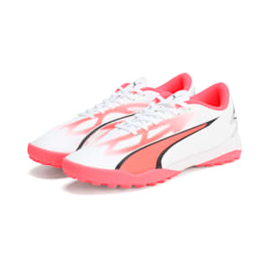 キッズ ウルトラ プレイ TT + MID サッカー トレーニング シューズ 20-24.5cm, PUMA White-PUMA Black-Fire Orchid, extralarge-JPN