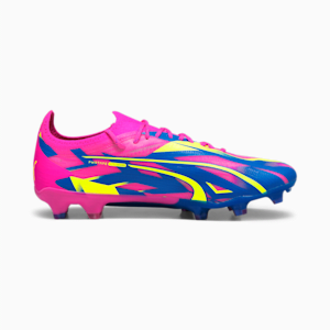 ULTRA ULTIMATE ENERGY FG/AG Men's Soccer Cleats, Luminous Pink-Ultra Blue-Yellow Alert, extralarge