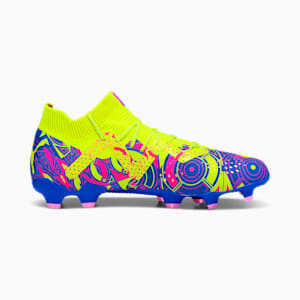 FUTURE ULTIMATE ENERGY FG/AG Football Boots, Ultra Blue-Yellow Alert-Luminous Pink, extralarge-GBR