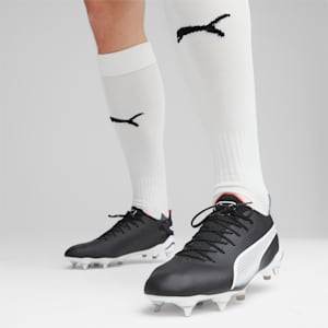 メンズ プーマ キング アルティメット MXSG サッカー スパイク, PUMA Black-PUMA White-Fire Orchid, extralarge-JPN